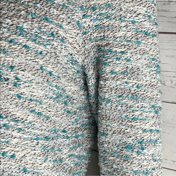 Westbound Petite Sweater Blue Marled Lace Ruffle - Picture 6 of 12